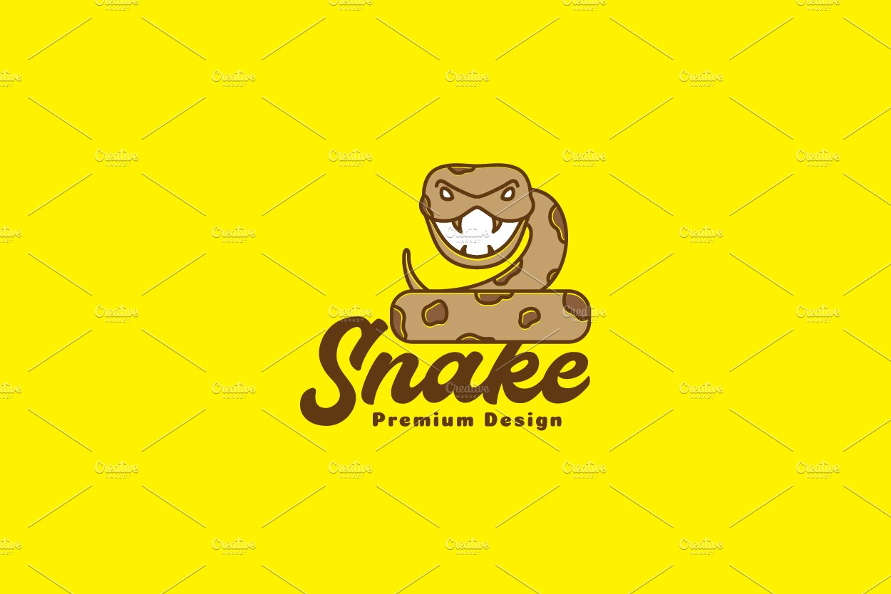 cartoon cute snake Python logo cover image.