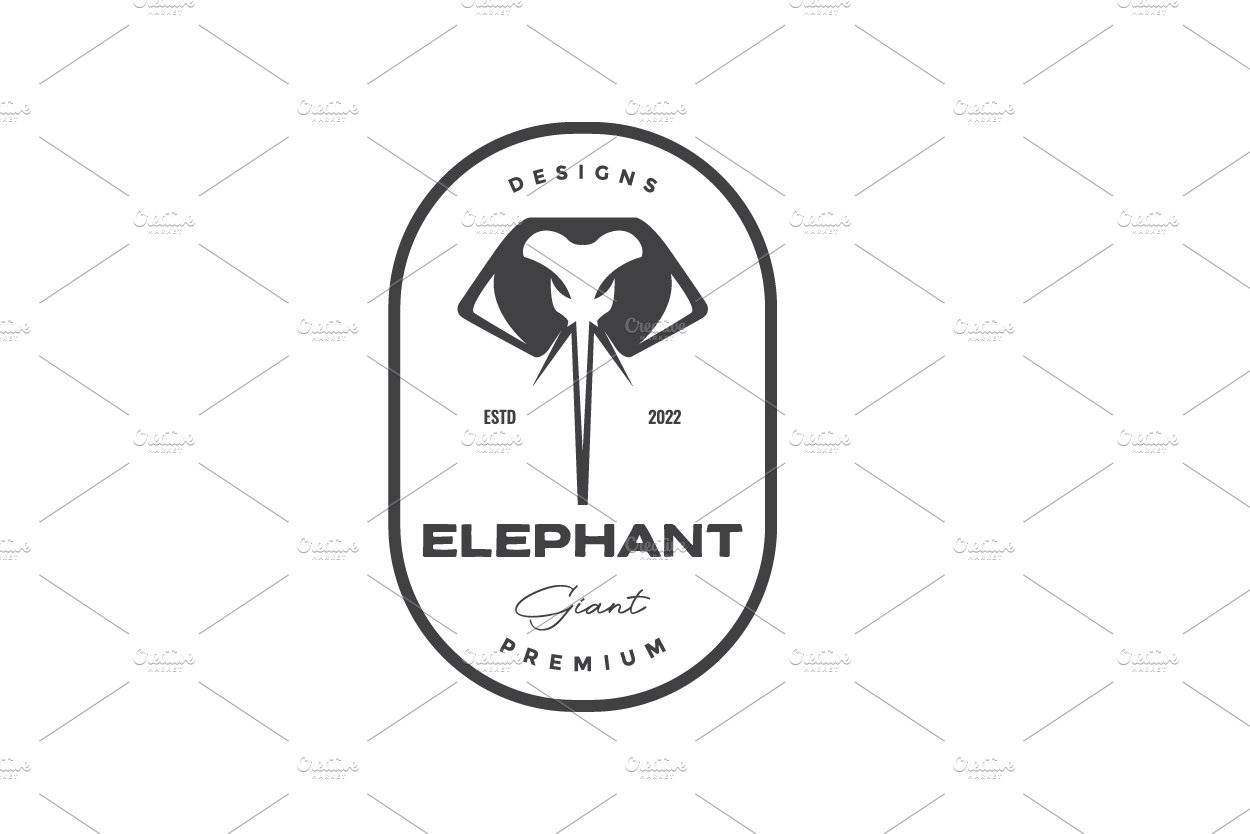 badge vintage head elephant logo cover image.