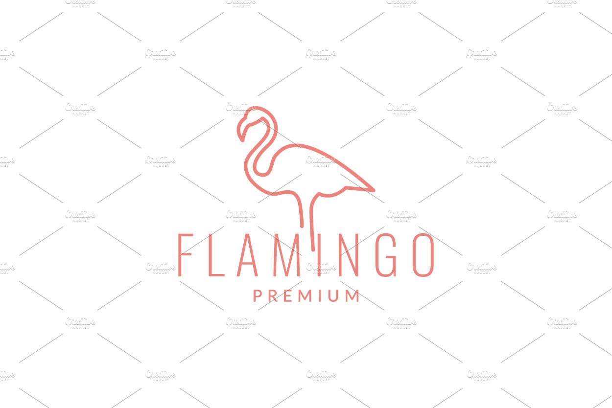 minimalist line flamingo bird logo cover image.