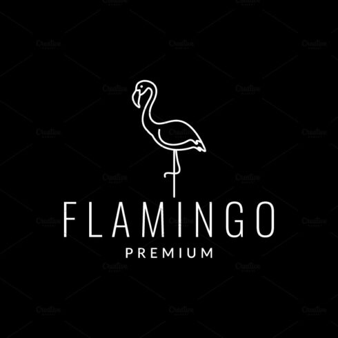 flamingo stand  line modern logo cover image.