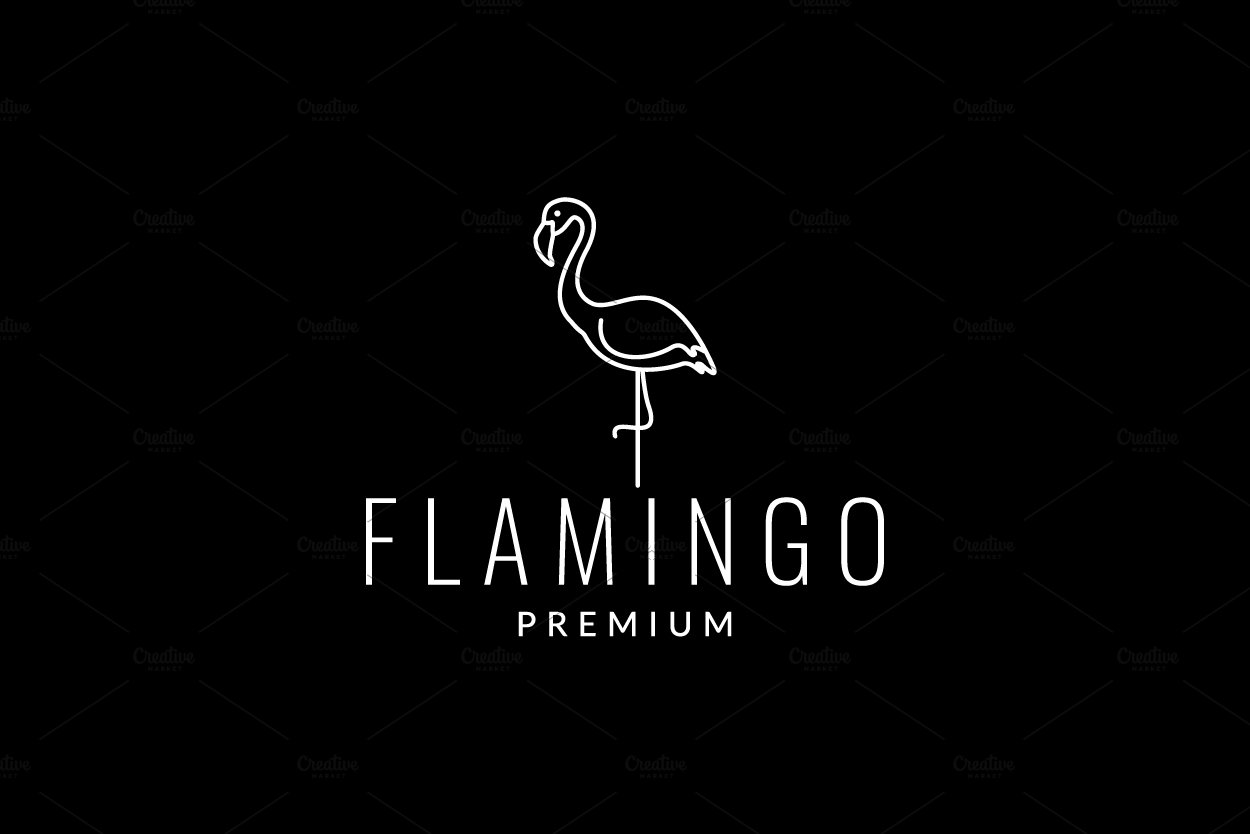 flamingo stand  line modern logo cover image.