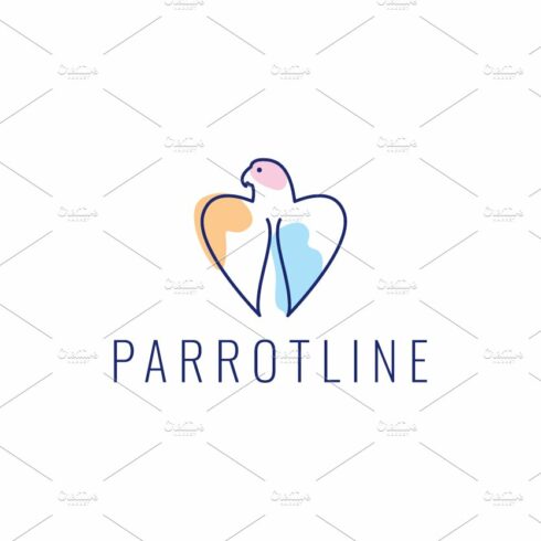 parrot or macaws line abstract logo cover image.