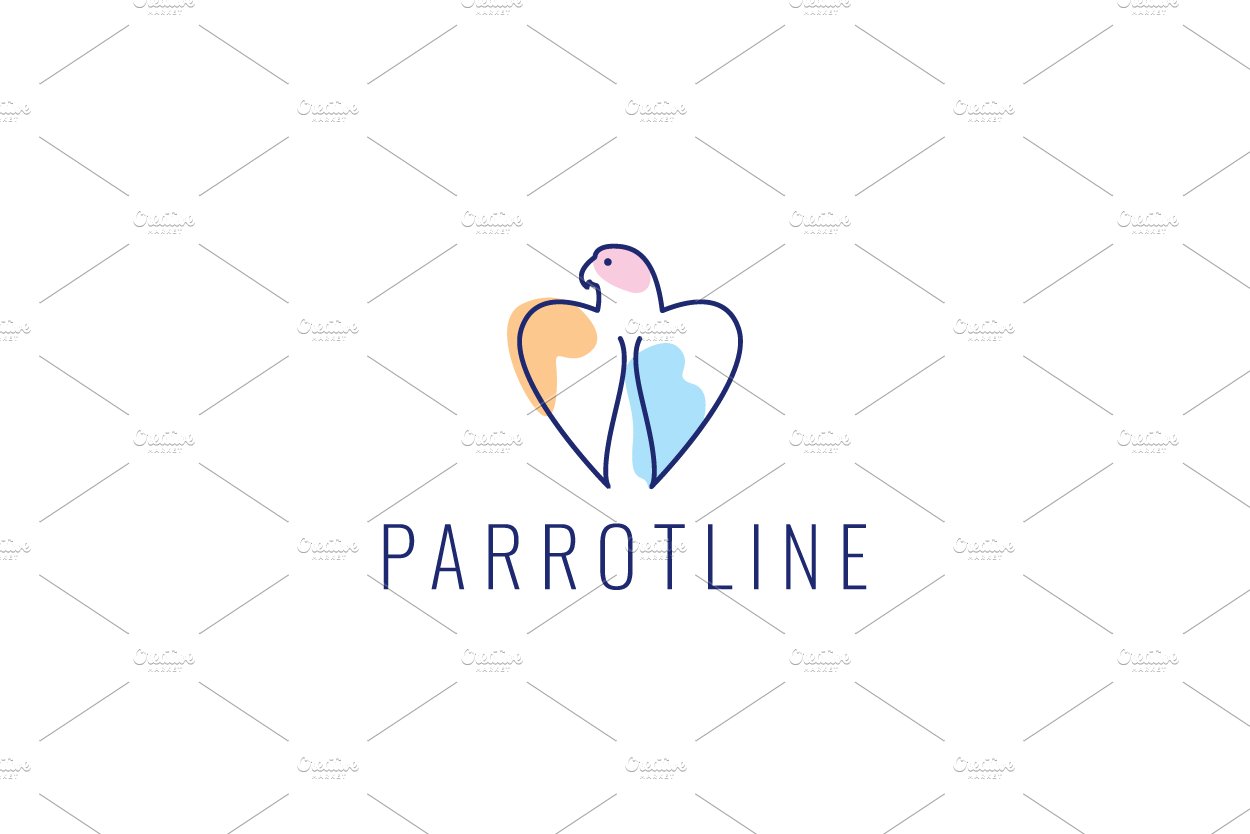 parrot or macaws line abstract logo cover image.