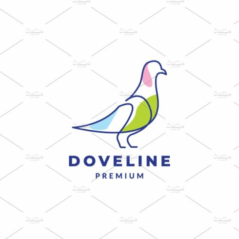 dove or pigeon line abstract logo cover image.