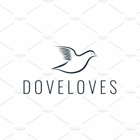 dove or pigeon fly line modern logo cover image.