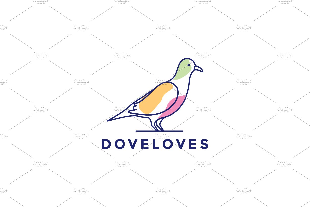 dove or pigeon  line abstract logo cover image.