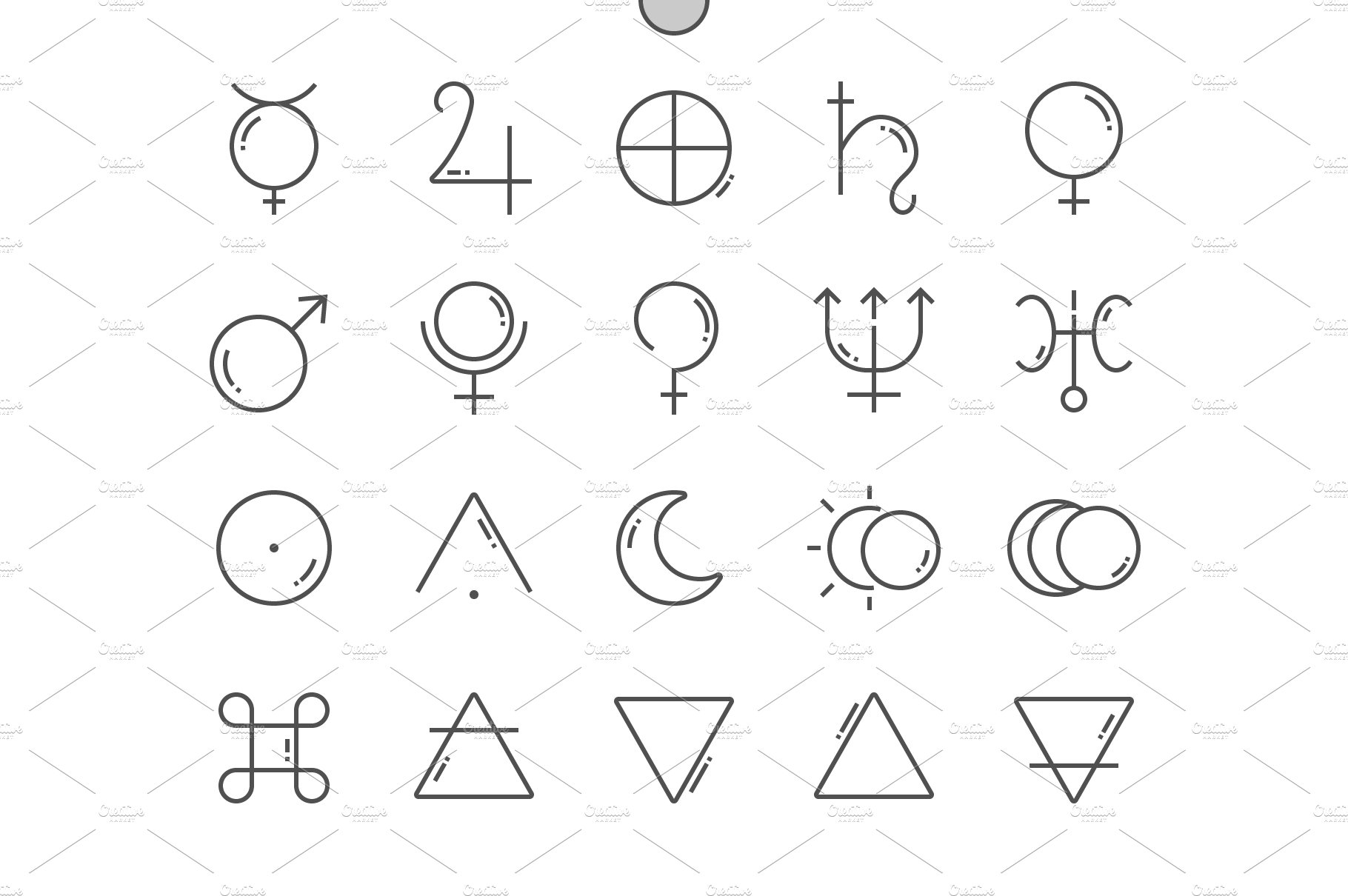 Planet signs Line Icons – MasterBundles
