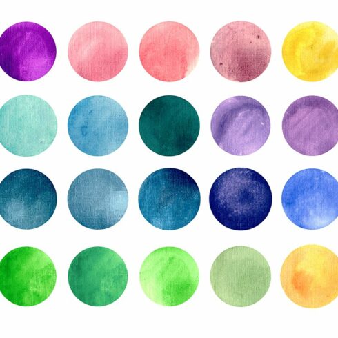 Watercolor circle texture 135 pack cover image.
