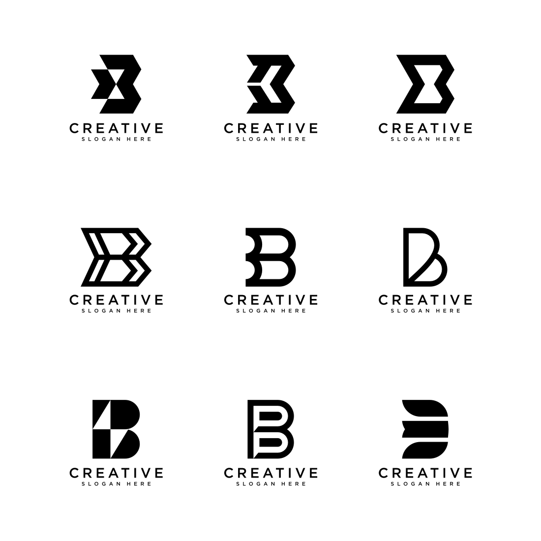 Set Of Initial Letter B Logo - MasterBundles