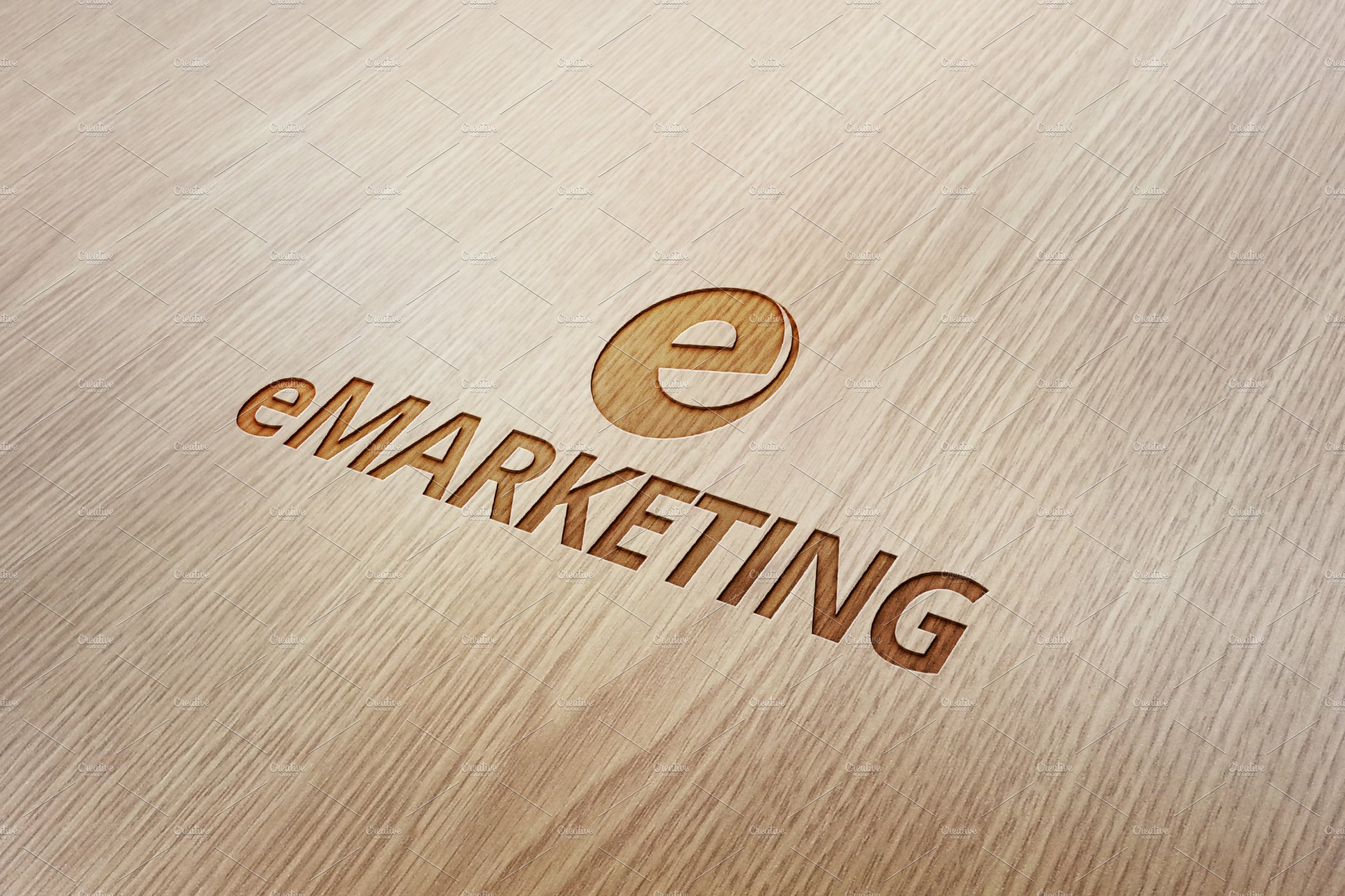 123 e marketing wood engraved logo mockup 876