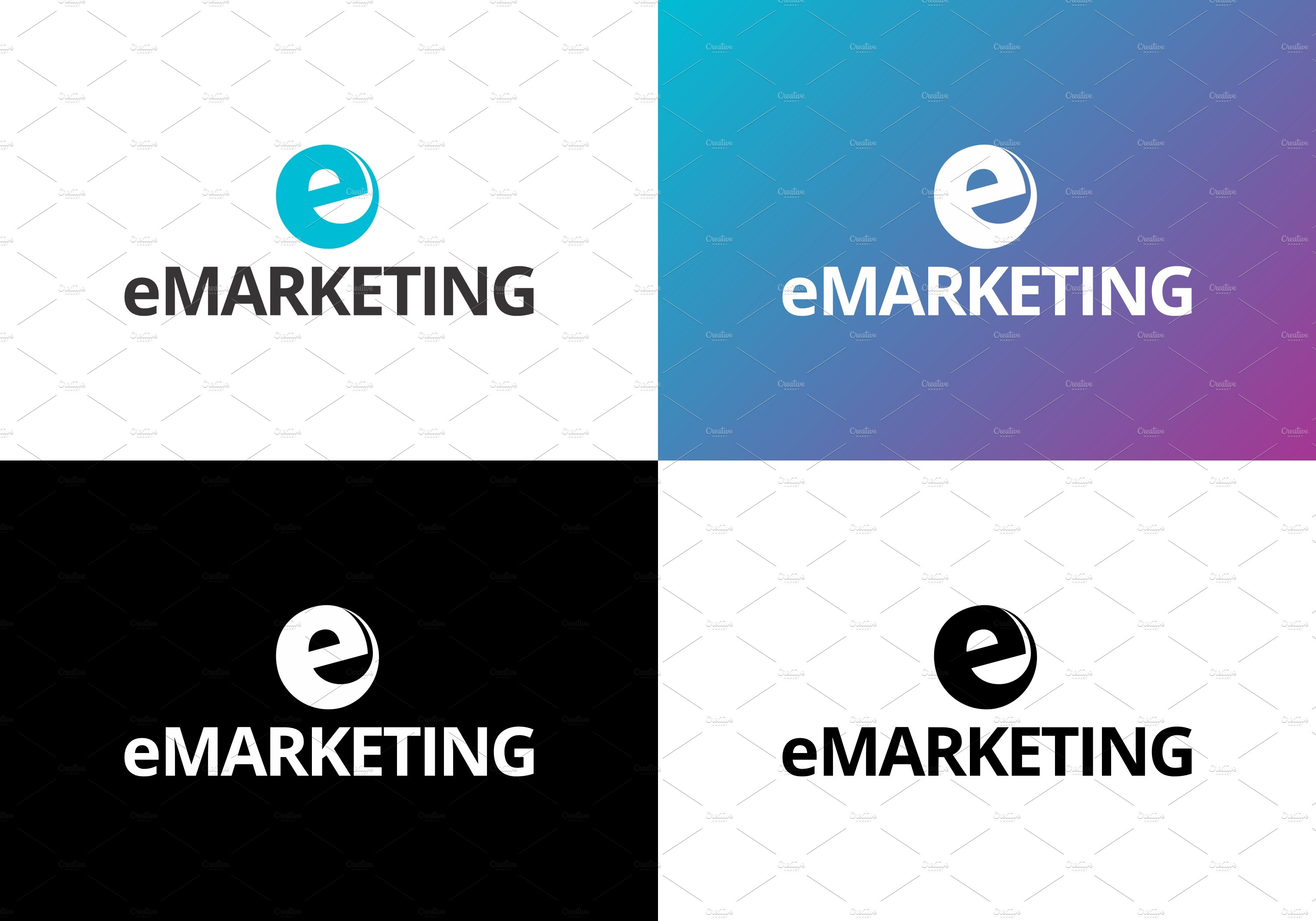 E Marketing Logo Design Template preview image.