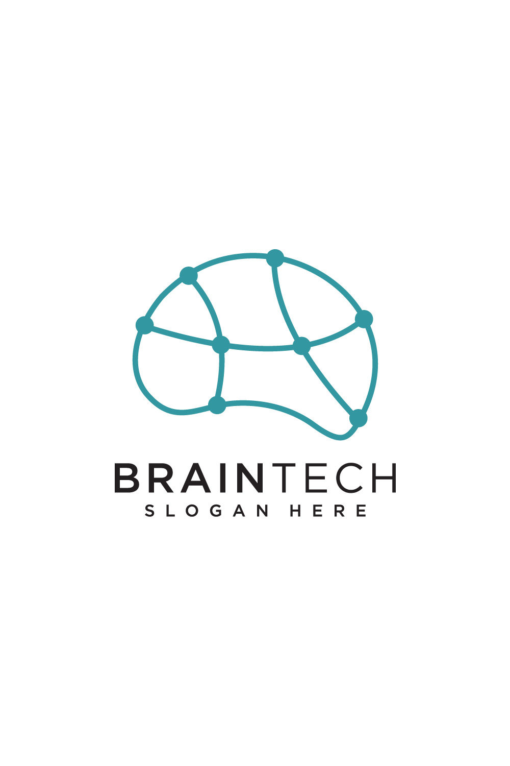 brain technology logo design vector template pinterest preview image.