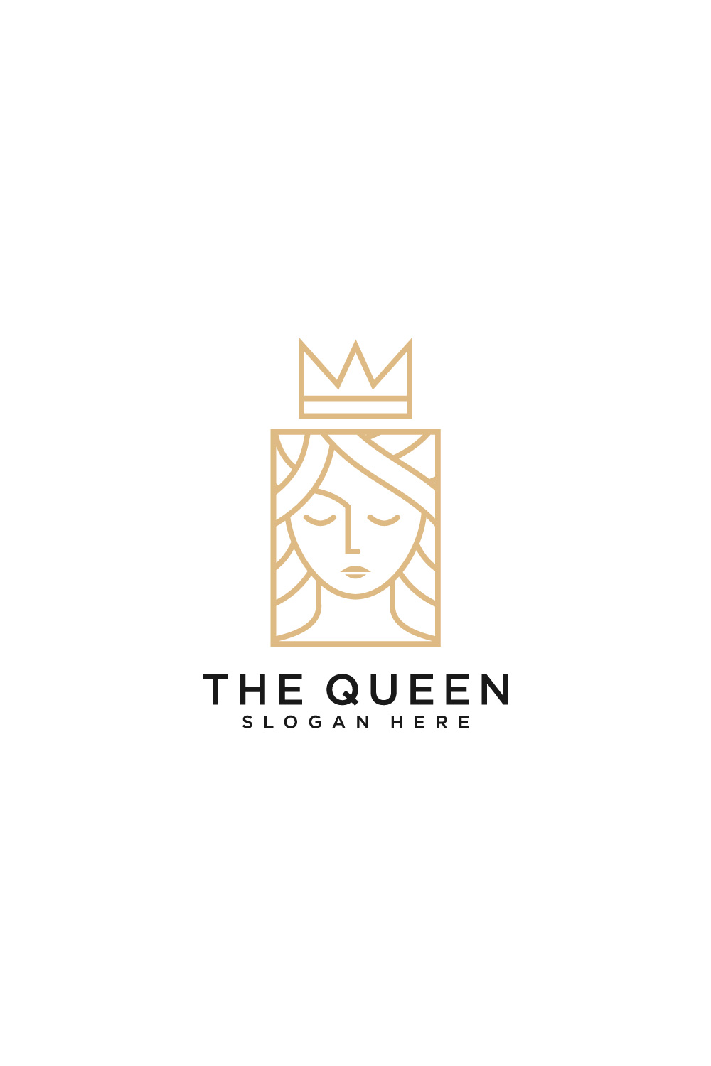 queen logo vector designbeauty woman face logo pinterest preview image.