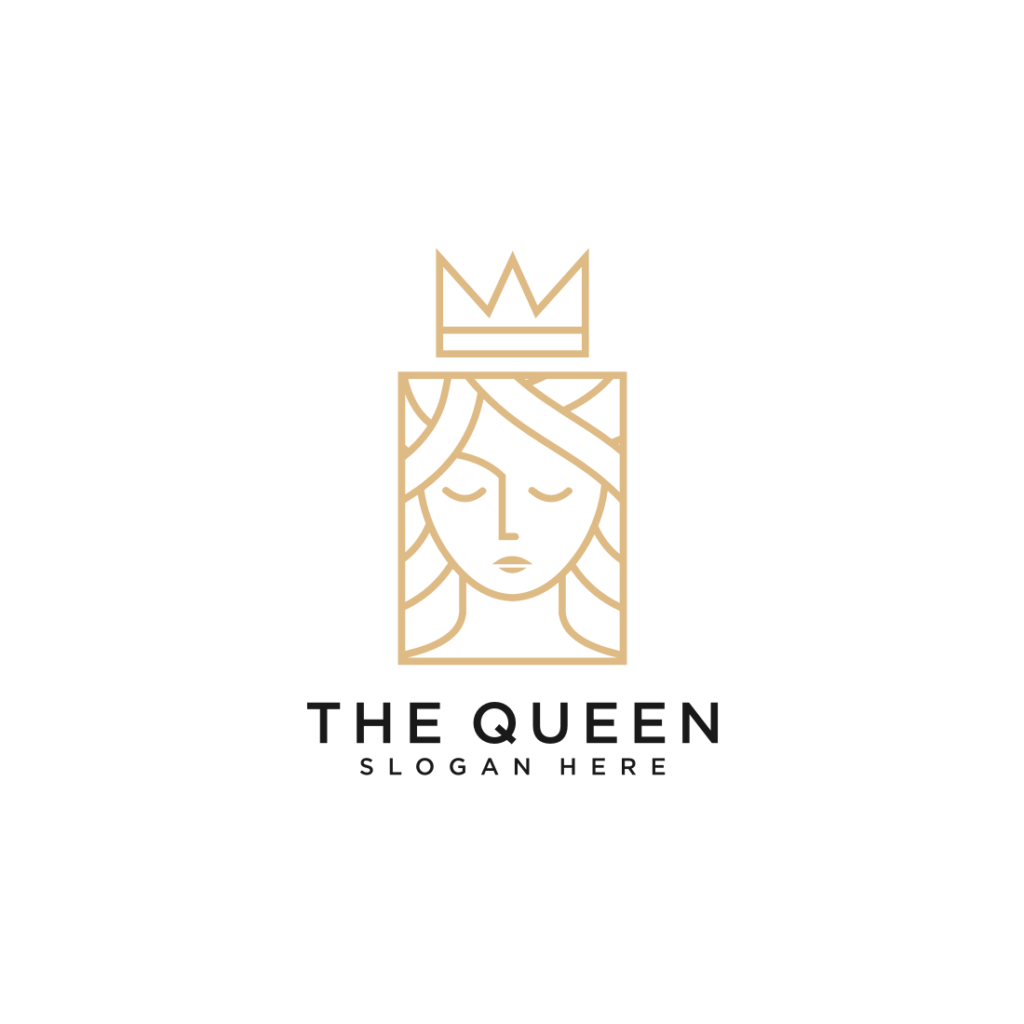 queen logo vector design.beauty woman face logo - MasterBundles