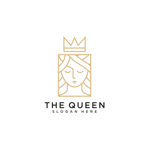 queen logo vector designbeauty woman face logo cover image.