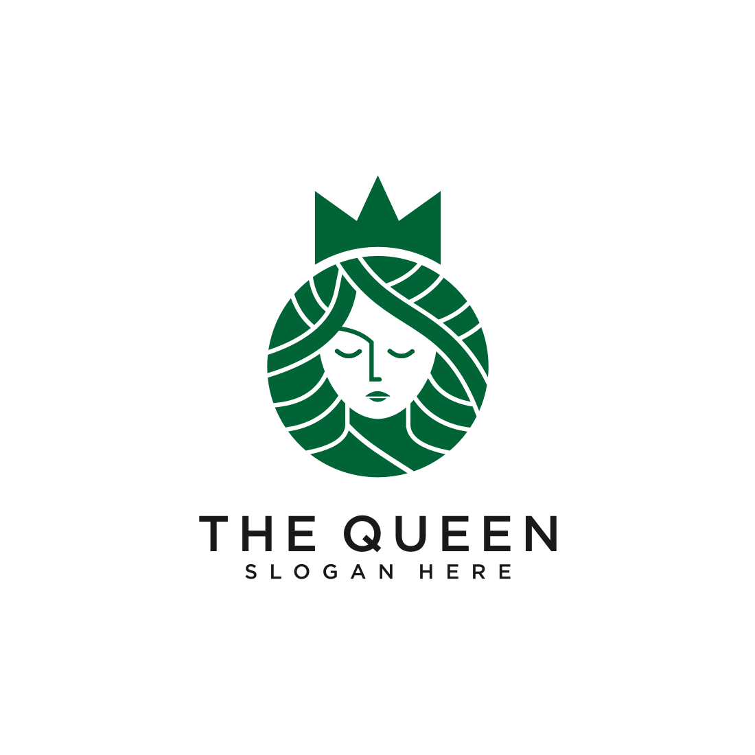 queen logo vector design.beauty woman face logo - MasterBundles