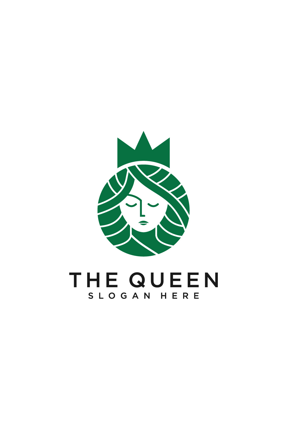 queen logo vector designbeauty woman face logo pinterest preview image.
