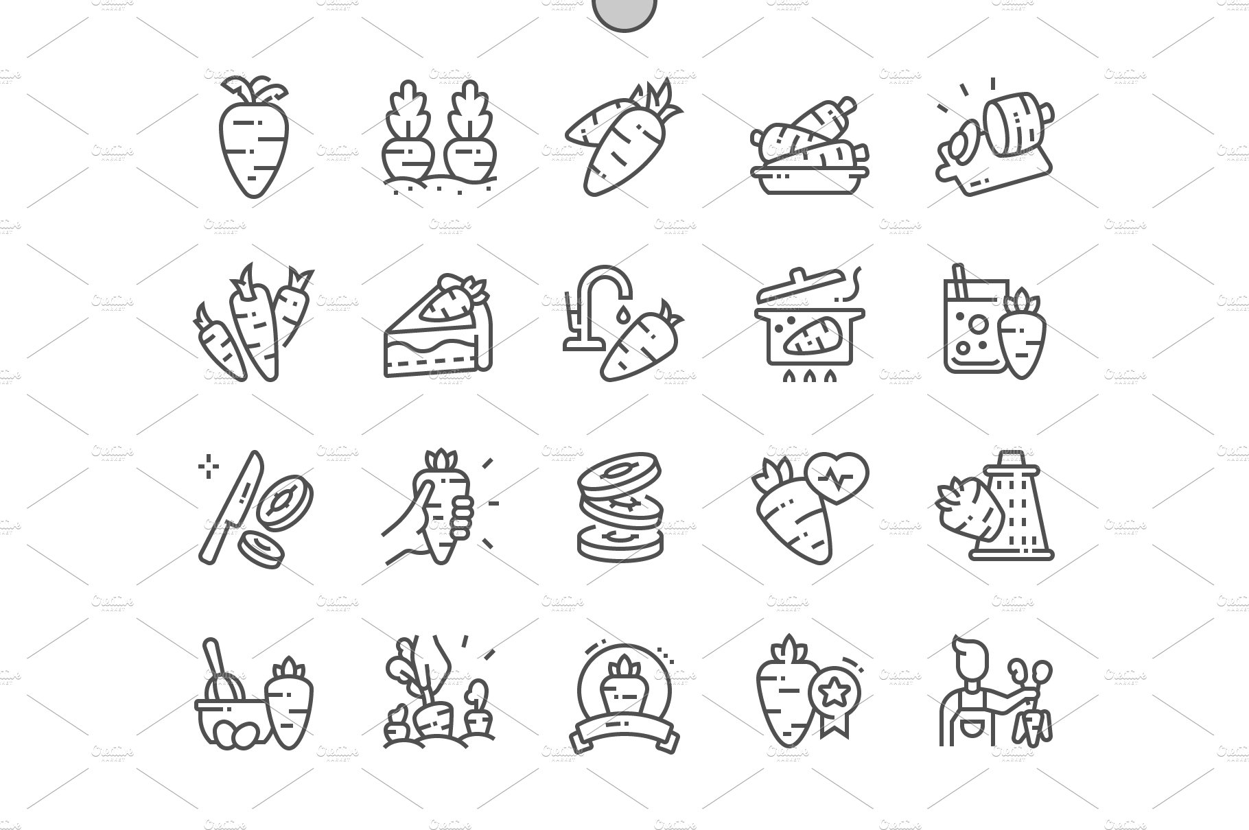 Carrot Line Icons cover image.