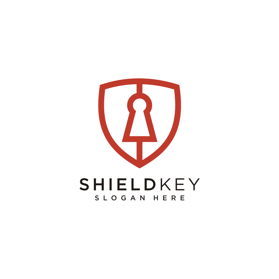 red shield with key logo vector cover image.