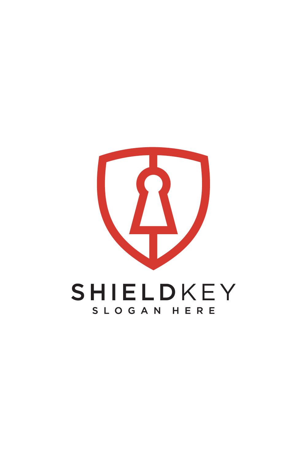 red shield with key logo vector pinterest preview image.
