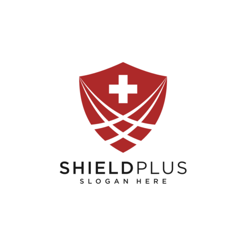 red shield with cross logo vector cover image.