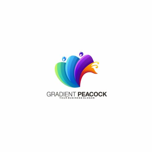 Gradient peacock vector illustration cover image.
