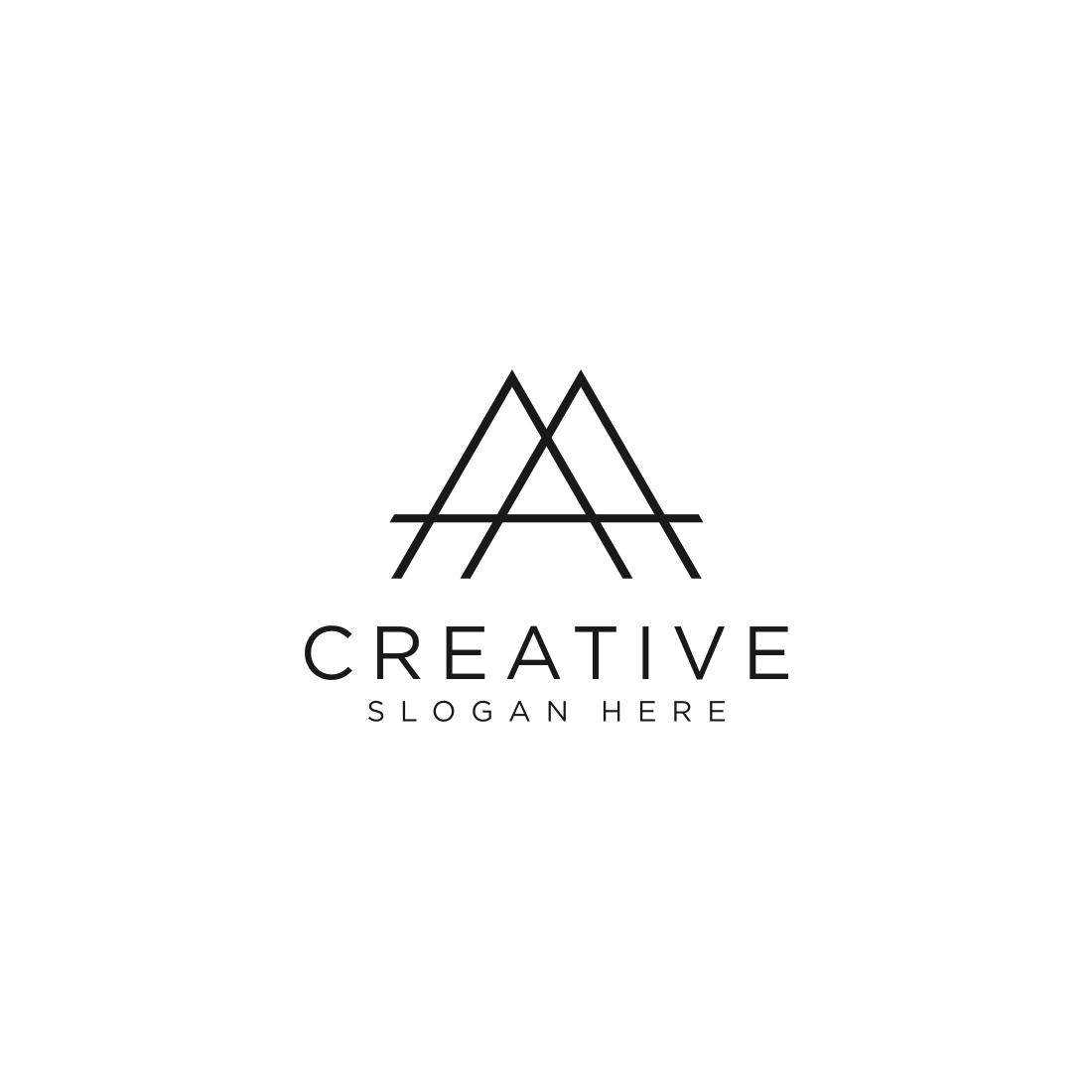 Black and white logo for a company.