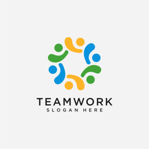 teamwork people community logo design cover image.