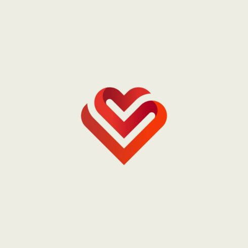 Heart vector line logotype cover image.