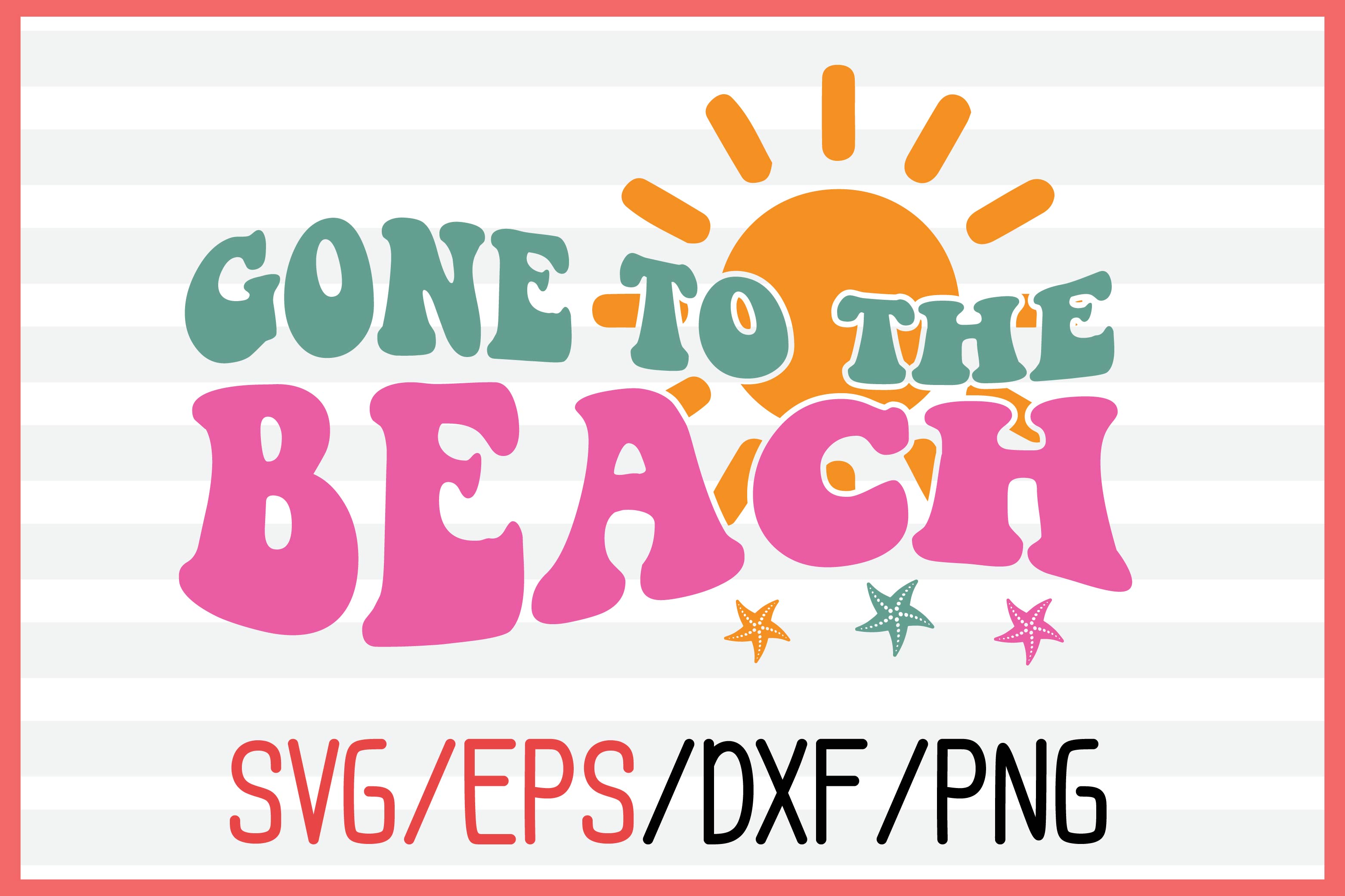 gone to the beach retro svg design pinterest preview image.