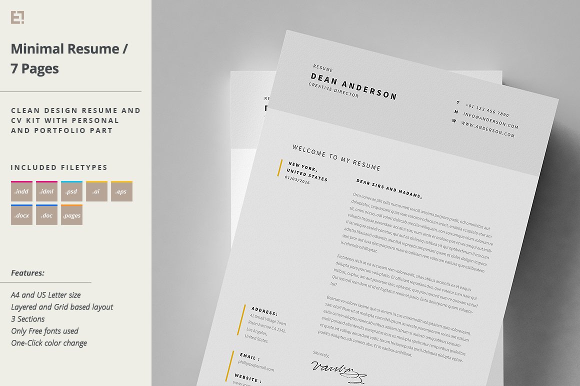 Clean and professional resume template.