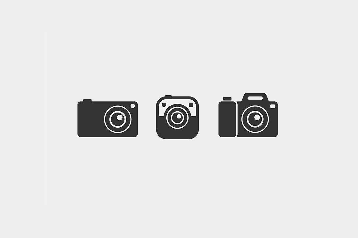 Design photo camera icons cover image.