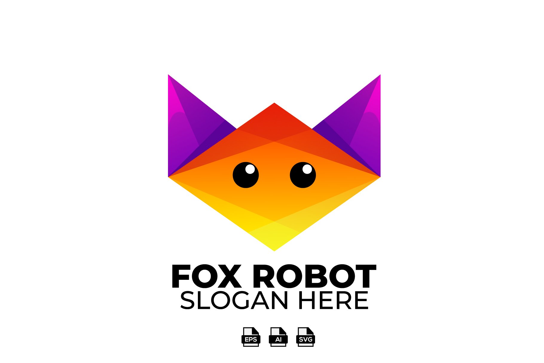 fox robot  gradient colorful logo cover image.