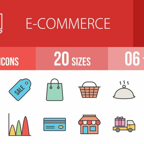 48 Ecommerce Filled Line Icons cover image.