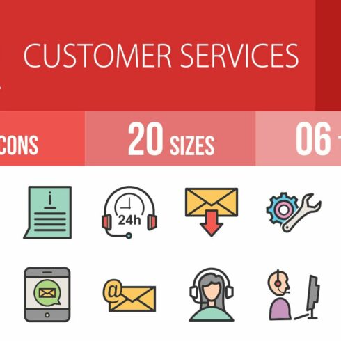 50 Customers Line Filled Icons cover image.