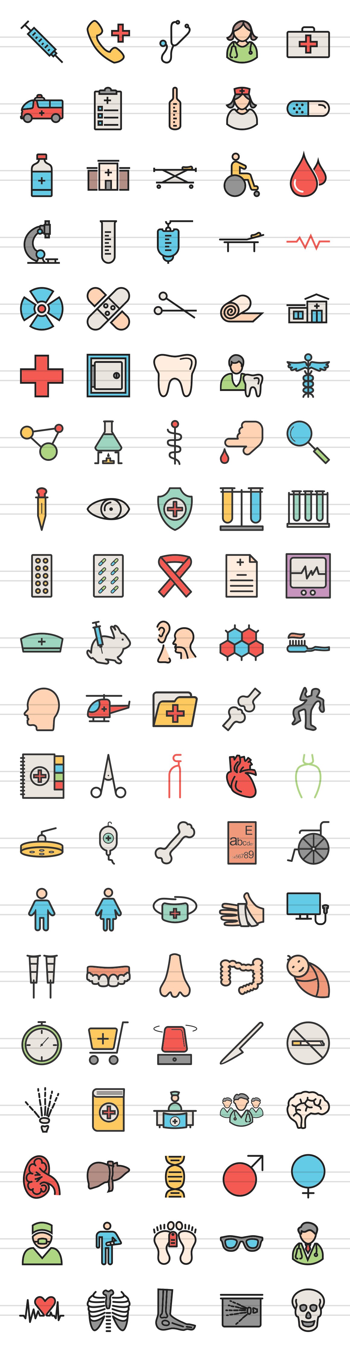 100 Medical General Filled Line Icon preview image.