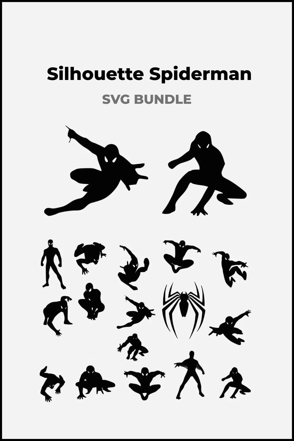 Collage from spiderman silhouettes in motion.