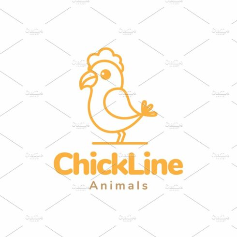 cute line chicken little logo design cover image.