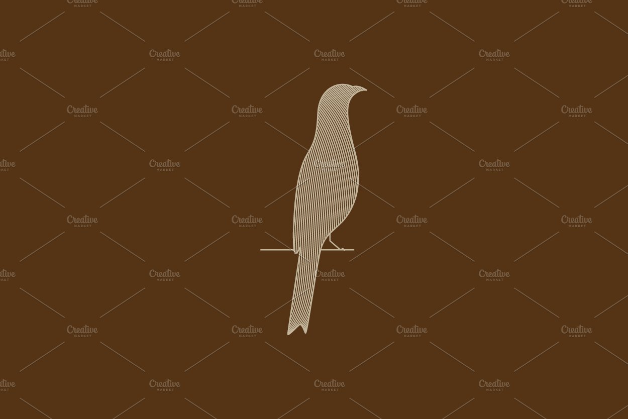 flat bird falcon on the branch logo cover image.
