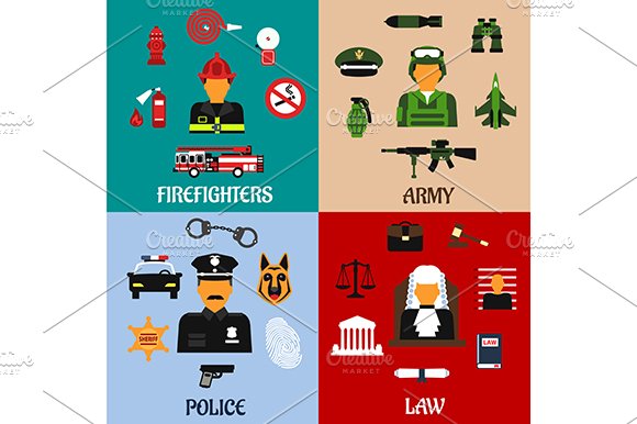 Legal and military professions cover image.