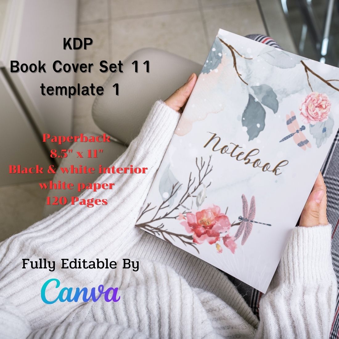 KDP Book Cover Set Canva Template – Paperback preview image.