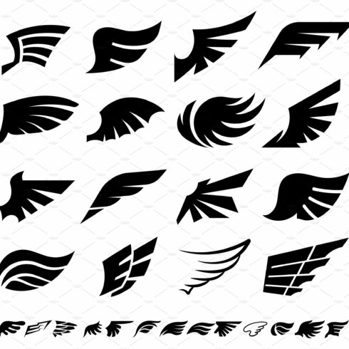 Wings silhouettes of bird feathers cover image.