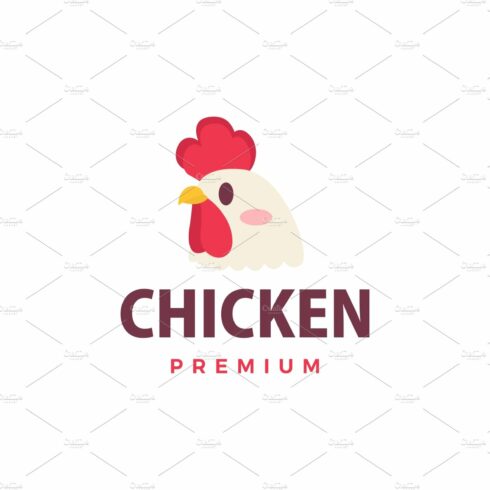 cute chicken rooster flat logo cover image.