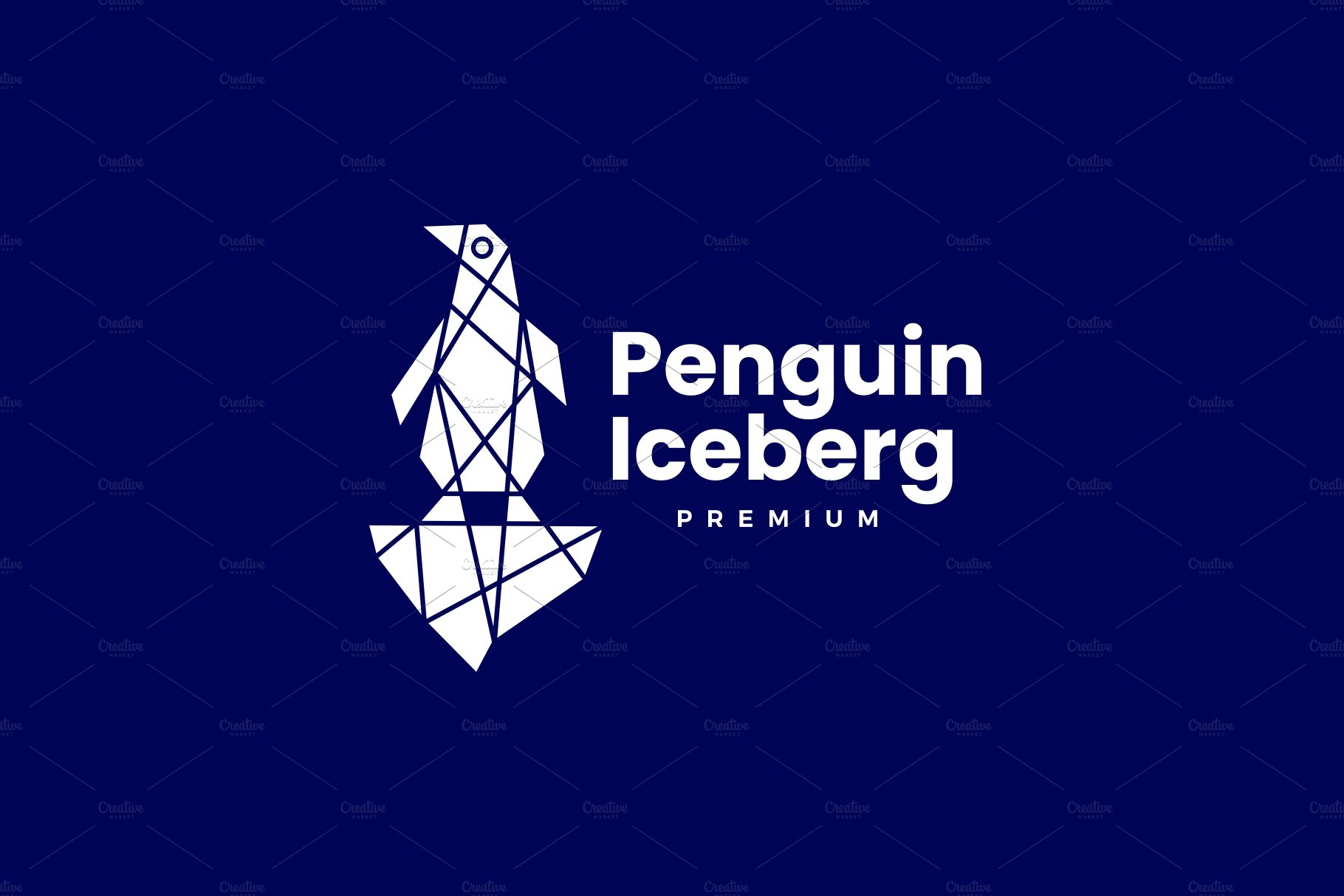 penguin ice berg geometric polygonal cover image.