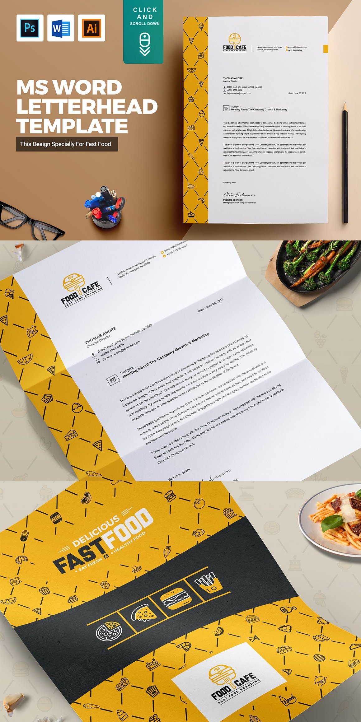 13 ms word psd eps corporate letterhead pad design template 861