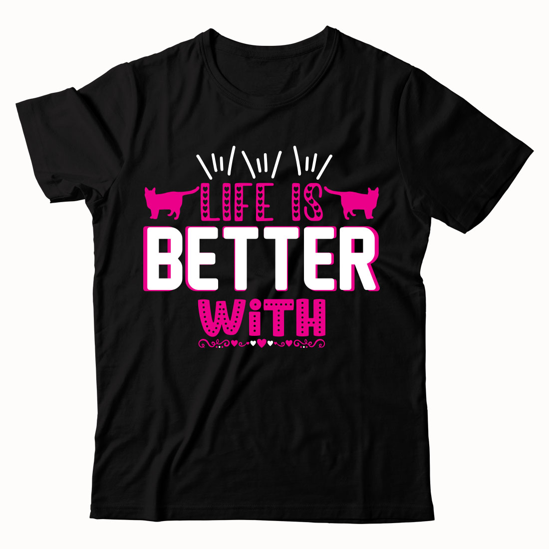 Black t - shirt with pink lettering that says hello is better with cows.