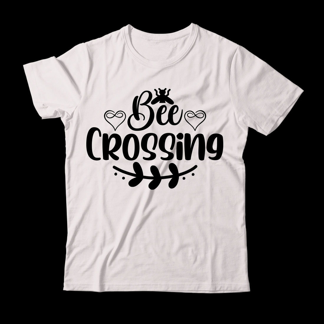 White t - shirt that says bee crossing.