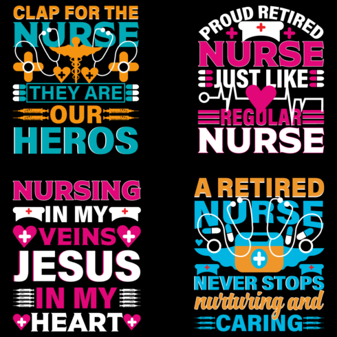 Nurse day t-shirt design bundle cover image.