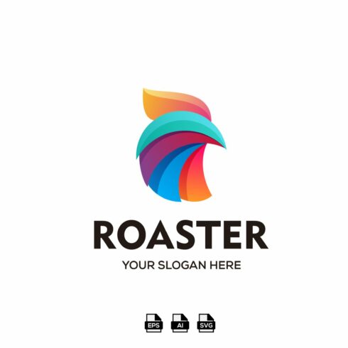 abstract gradient rooster logo vecto cover image.