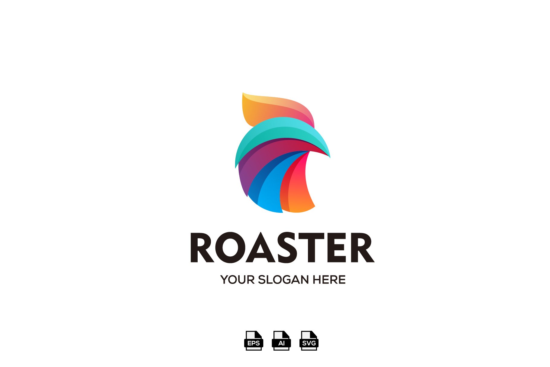 abstract gradient rooster logo vecto cover image.
